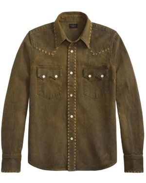 RRL Hemd Mit Stickerei - Grün