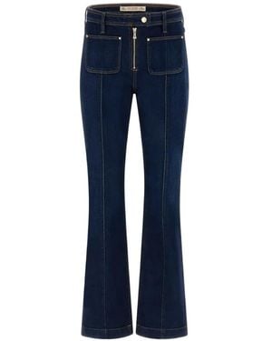 Guess Nicky Zip-Detail Straight-Leg Denim Jeans - Blue