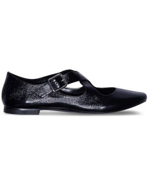 BY FAR Tami Leather Ballerina Shoes - Black