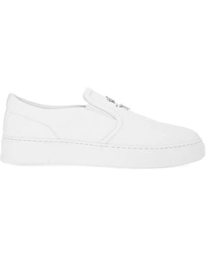 Philipp Plein Leather Slip-On Trainers - White