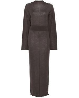 Rick Owens Long-Sleeve Maxi Dress - Grey