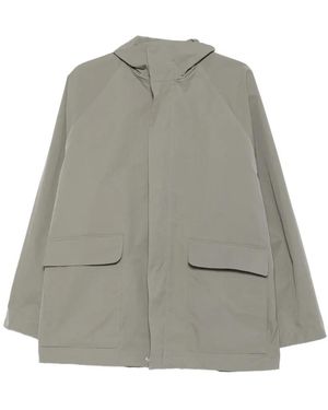 Jil Sander High-Neck Drawstring-Waist Coat - Grey
