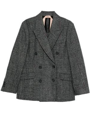 N°21 Double-Breasted Checked Jacket - Grey