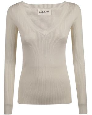 P.A.R.O.S.H. Jersey Con Cuello En V - Blanco