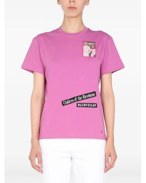 Raf Simons T-Shirt mit grafischem Print - Pink