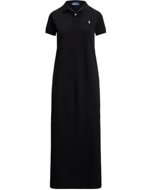Polo Ralph Lauren Short-Sleeve Midi Polo Dress - Black