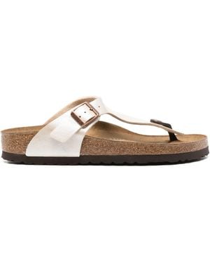 Birkenstock Gizeh Leather Slippers - Natural