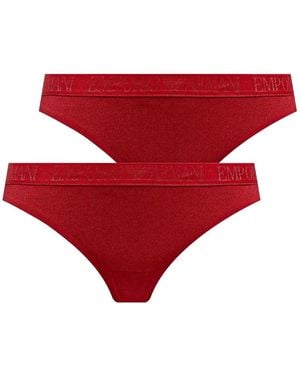 ARMANI EXCHANGE Set De Dos Calzoncillos Con Logo En La Cinturilla - Rojo