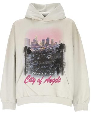 Balenciaga City Of Angels-Print Hoodie - Grey