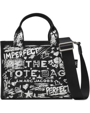 Marc Jacobs The Small Punk Scribble Canvas Tote Bag - Black