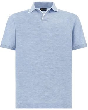 Paul & Shark T-Shirt À Col Ouvert - Blue