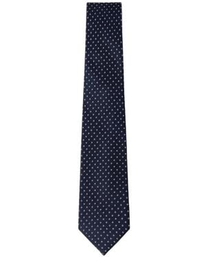 Hackett Geometric Flower-Pattern Tie - Blue