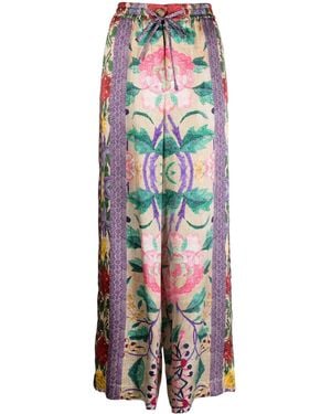 Pierre Louis Mascia Kamut Floral-Print Silk Trousers - Multicolour