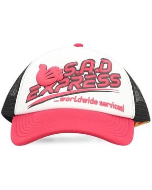 Salute X Sad Express Logo-Print Cap - Pink