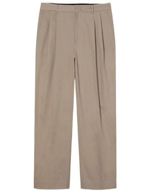 DUNST Pantalon Droit À Design Plissé - Natural