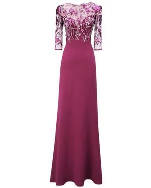 Gemy Maalouf Beaded Corset Dress - Purple
