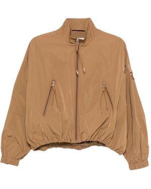 ERMANNO FIRENZE Zip Bomber Jacket - Natural