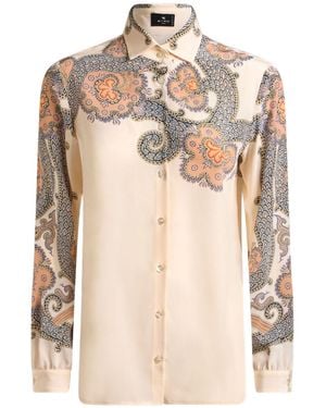 Etro Year Of Snake Silk Shirt - Natural