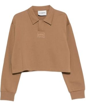 Iceberg Crop Polo Shirt - Natural