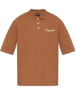 DSquared² Logo-Embroidered Polo Shirt - Brown