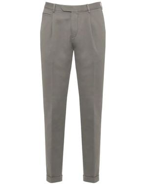 Devore Plissierte Hose Mit Umschlag - Grau