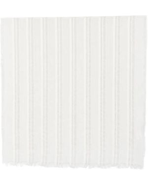 Peserico Striped Frayed Scarf - White