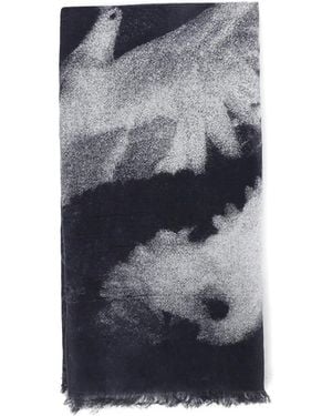 Ann Demeulemeester Dove-Print Scarf - Grey