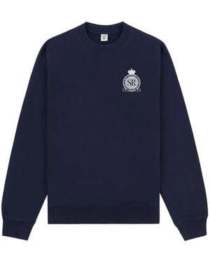 Sporty & Rich Royal Club Crest-Embroidered Sweatshirt - Blue