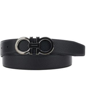 Ferragamo Ceinture À Boucle Gancini - Noir