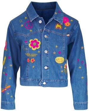 Mother The Heyday Embroidered Denim Jacket - Blue