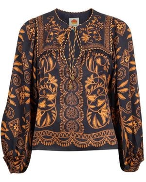 FARM Rio Cornely Ainika Blouse - Brown