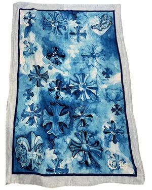 Chrome Hearts Cross-Motif Beach Towel - Blue