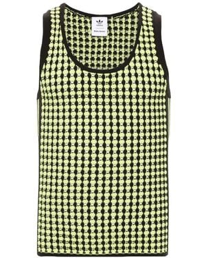 adidas X Wales Bonner Houndstooth Crochet-Knit Vest - Green