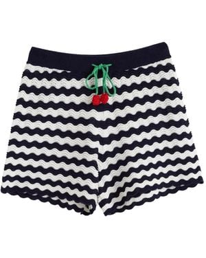 Chinti & Parker Gehäkelte Shorts Mit Kirschen - Blau