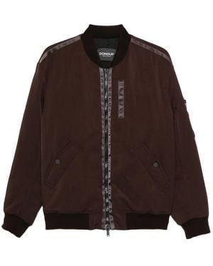 Dondup Striped-Panel Bomber Jacket - Brown