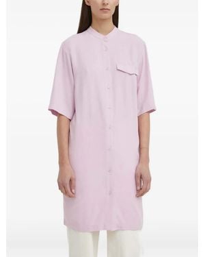 Marc O' Polo Short-Sleeve Midi Shirt Dress - Pink