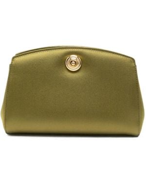 Liffner Pochette En Satin À Fermoir Loquet - Vert