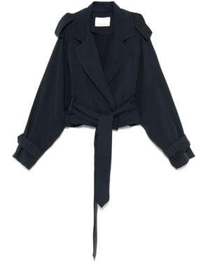 Frankie Shop クロップド トレンチコート - ブルー