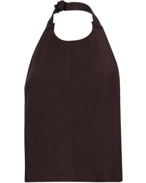 Wardrobe NYC Backless Halter Top - Brown