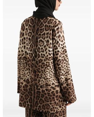 Dolce & Gabbana Leo-Print Charmeuse Top - Multicolour