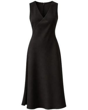 Calvin Klein Crepe V-Neck Midi Dress - Black