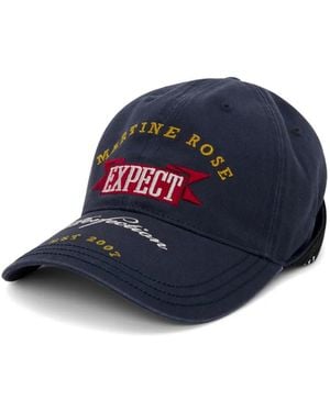 Martine Rose Cotton Canvas Baseball Cap With Contrasting Embroidery On The Front - Blue