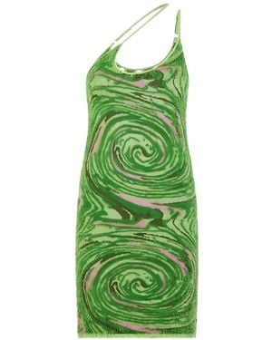 House Of Sunny Hot Spring Hockney Cut-Out Mini Dress - Green