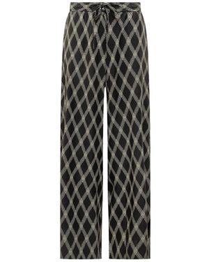 Pierre Louis Mascia Diamond-Pattern Drawstring Trousers - Black
