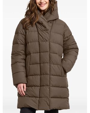 Didriksons Nella Quilted Hooded Coat - Brown