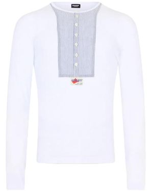 DSquared² Camiseta Con Cuello En V - Blanco