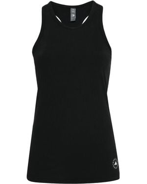 adidas By Stella McCartney Fein Geripptes Tanktop - Schwarz