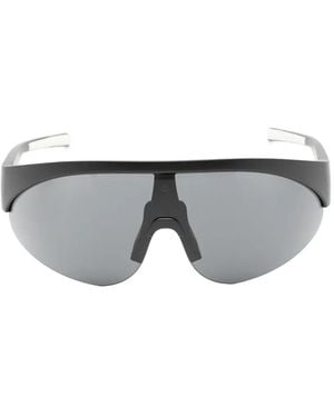 Moncler Matte-Frame Shield Sunglasses - Grey