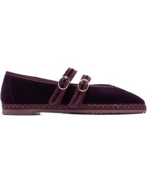 Flabelus Claire Garnet Buckle Strap Espadrille - Purple