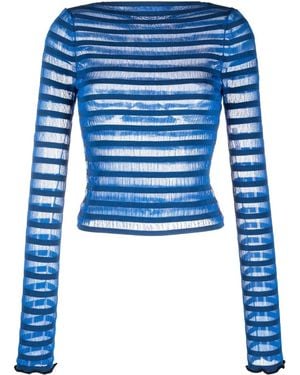 Proenza Schouler Striped Semi-sheer Jumper - Blue